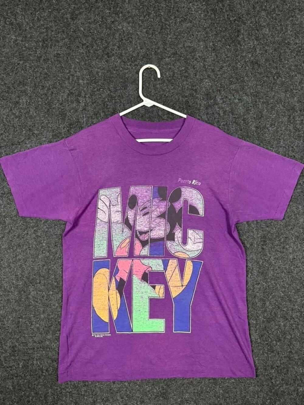 Vintage Disney Mickey NYC Puerto Rico T-Shirt Purple Men's M Sherry